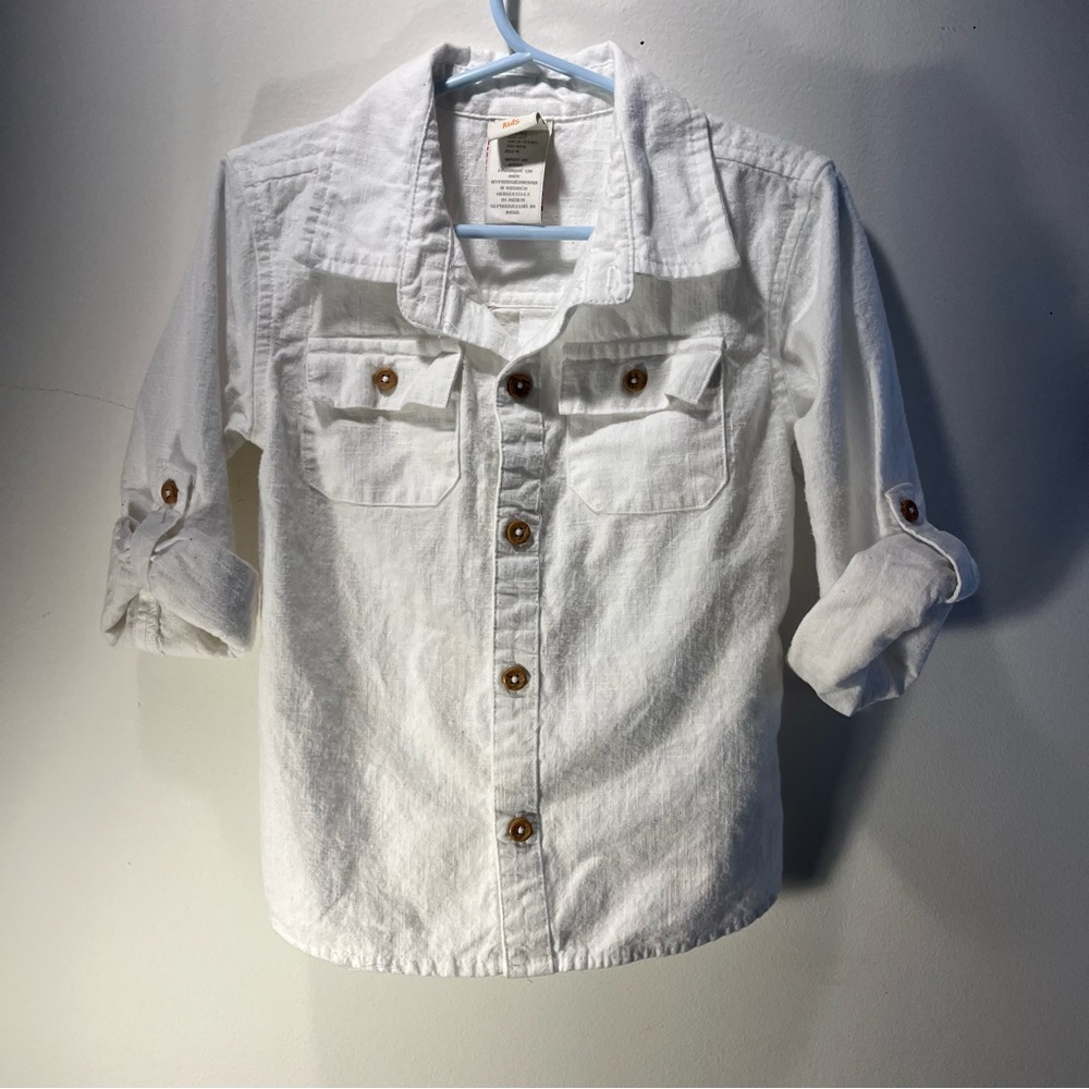 C&C California Kids Classic White Button Down Shirt sz 4T